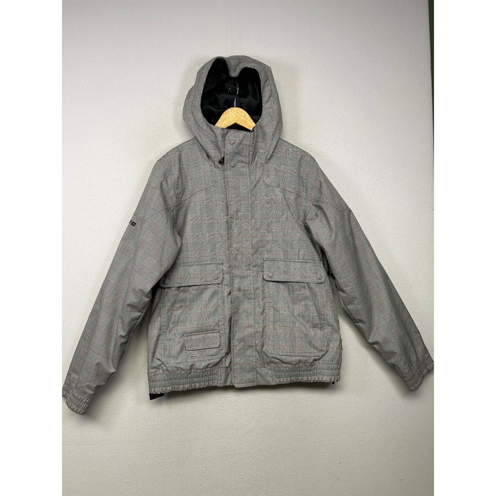 Gorpcore Plaid Burton Dryride Snowboard Jacket Mens XL Gray Glen Check Insulated